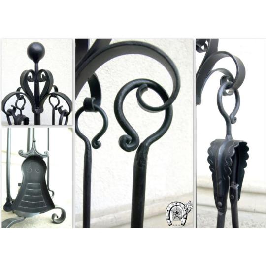 fekete kezzel kovacsoltvas handmade kandallo szerszam szett piszkavas tuziszerszam tuz cserepkalyha country rusztikus.jpg